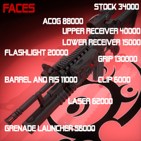 3d m4a1 acog grenade - M4A1 by SuIXo